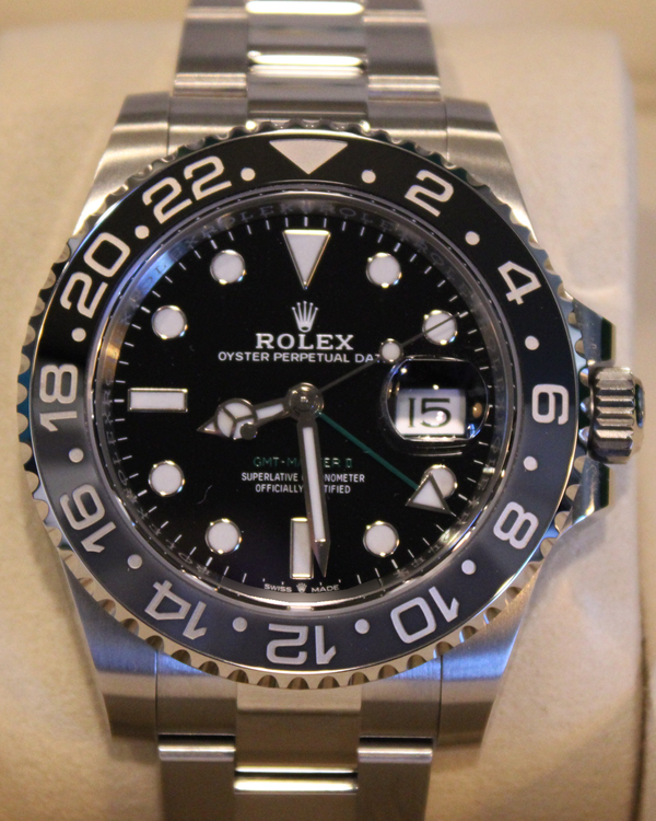 2025 Rolex GMT-Master II "Bruce Wayne" 40MM Black Dial Oyster Bracelet (126710GRNR)