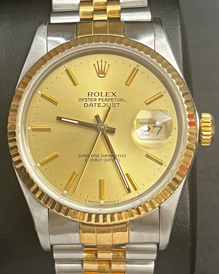 1987 Rolex Datejust 36MM Champagne Dial Two-Tone Jubilee Bracelet (16013)