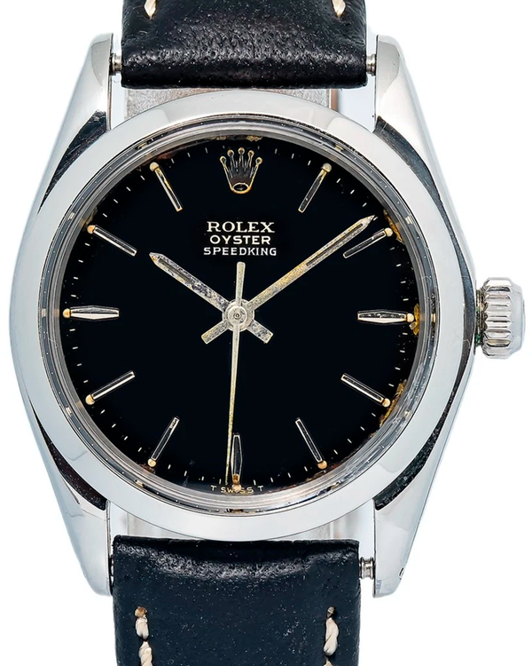 Rolex Oyster Precision Speedking 31MM Black Dial Aftermarket Leather Strap (6430)