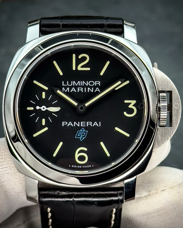 2018 Panerai Luminor Marina Logo Acciaio 3 Days 44MM Black Dial Leather Strap (PAM00777)
