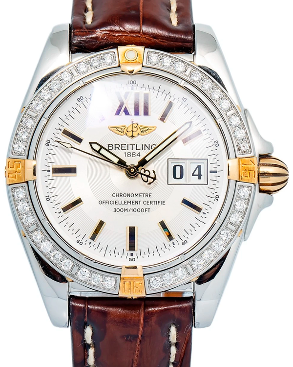 Breitling Cockpit 41MM Silver Dial Leather Strap (B49350)