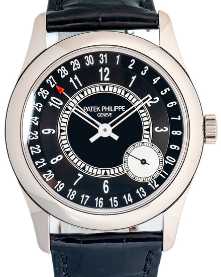 Patek Philippe Calatrava 39MM Black Dial Leather Strap (6006G-001)