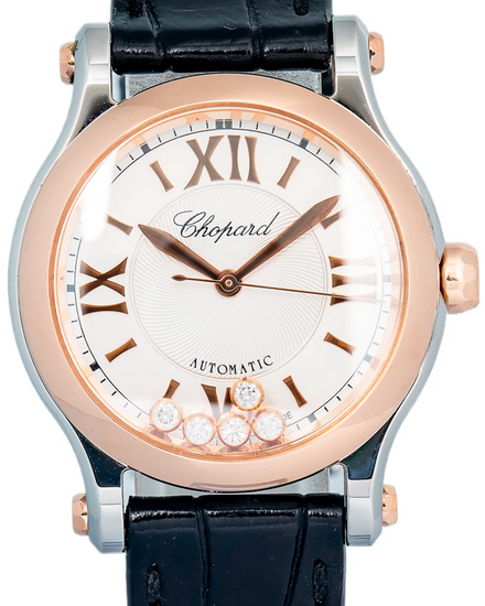 Chopard Happy Sport 30MM Silver Dial Leather Strap (278573)