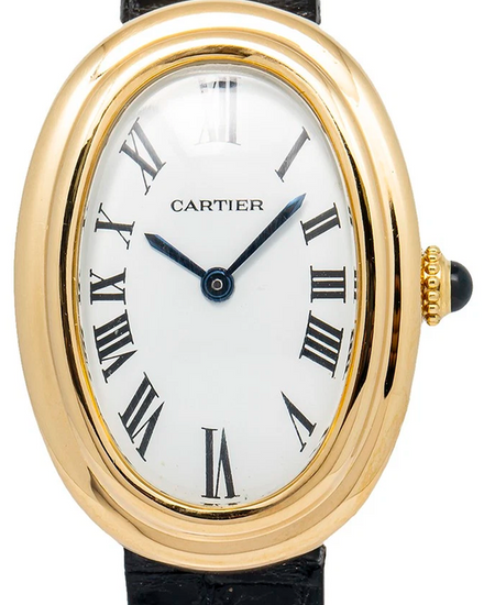 Cartier Baignoire 22MM White Dial Leather Strap (78094)