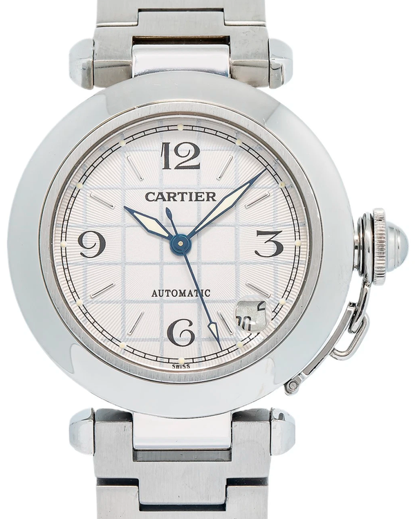 Cartier Pasha De Cartier 35MM Silver Dial Steel Bracelet (W31023M7)