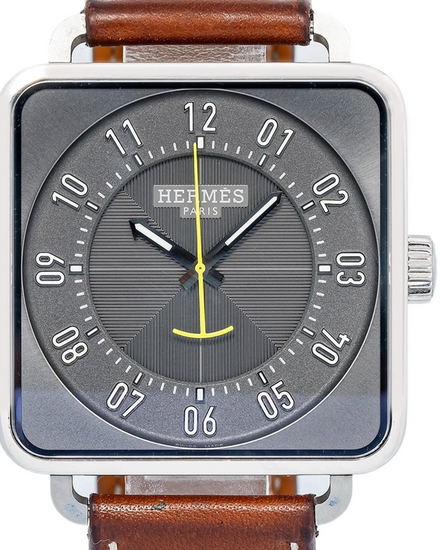 Hermès Carré H 38MM Grey Dial Leather Strap (T12.710)
