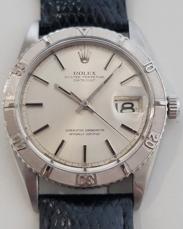 Rolex Datejust Turn-O-Graph 36MM Silver Dial Aftermarket Leather Strap (1625)