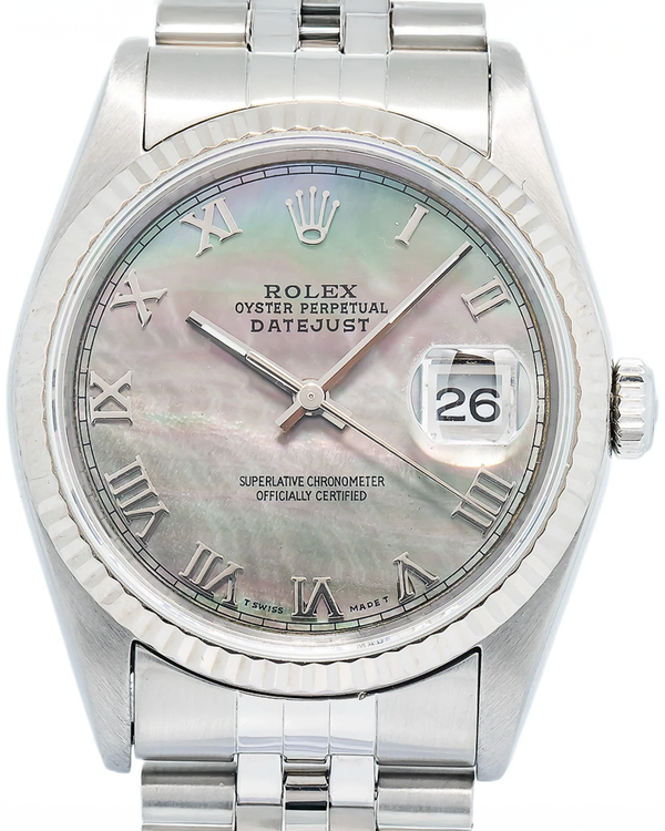 Rolex Datejust 36MM Aftermarket Mother of Pearl Dial Jubilee Bracelet (16234)