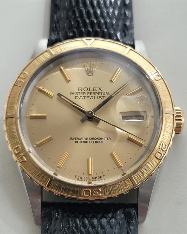 Rolex Datejust Turn-O-Graph 36MM Champagne Dial Aftermarket Leather Strap (16253)