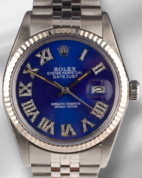 Rolex Datejust 36MM Aftermarket Blue Dial Aftermarket Steel Bracelet (16014)