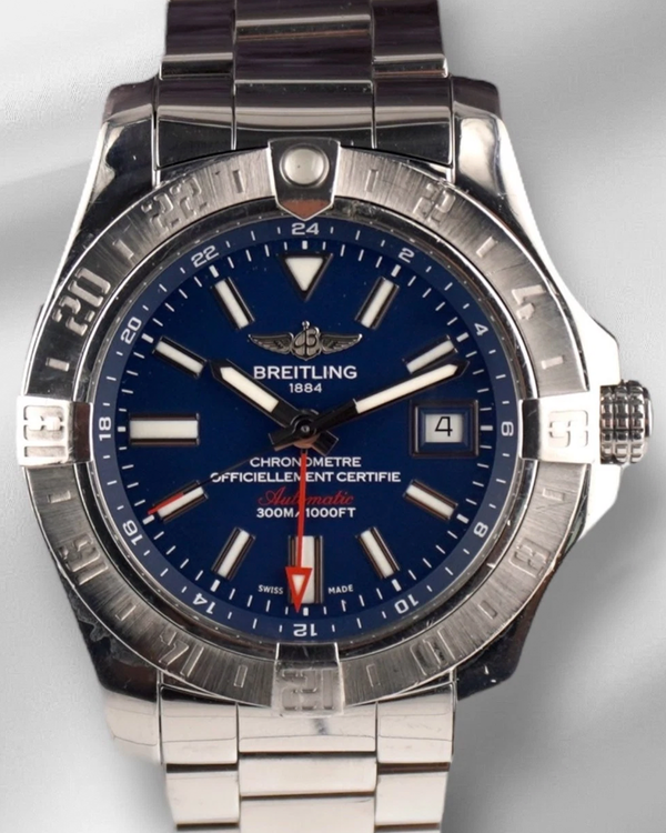 2019 Breitling Avenger II GMT 43MM Blue Dial Steel Bracelet (A32390)
