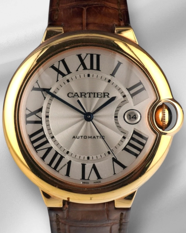 Cartier Ballon Bleu 42MM Silver Dial Leather Strap (2999)