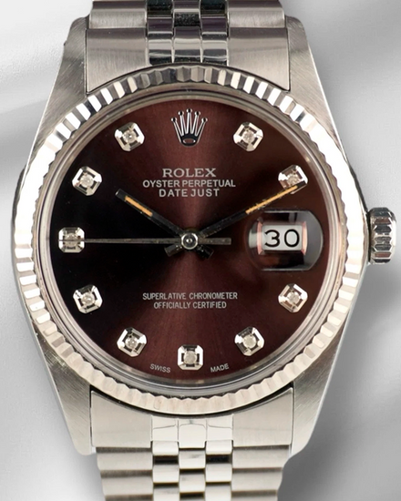 Rolex Datejust 36MM Aftermarket "Chocolate" Brown Dial Jubilee Bracelet (16014)
