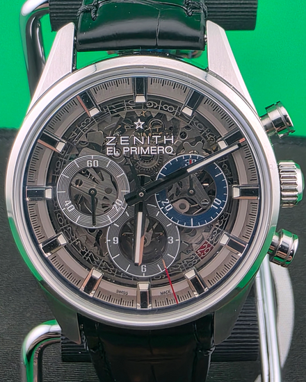 Zenith El Primero Chronomaster 38MM Skeleton Dial Leather Strap (03.2153.400/78.C813)