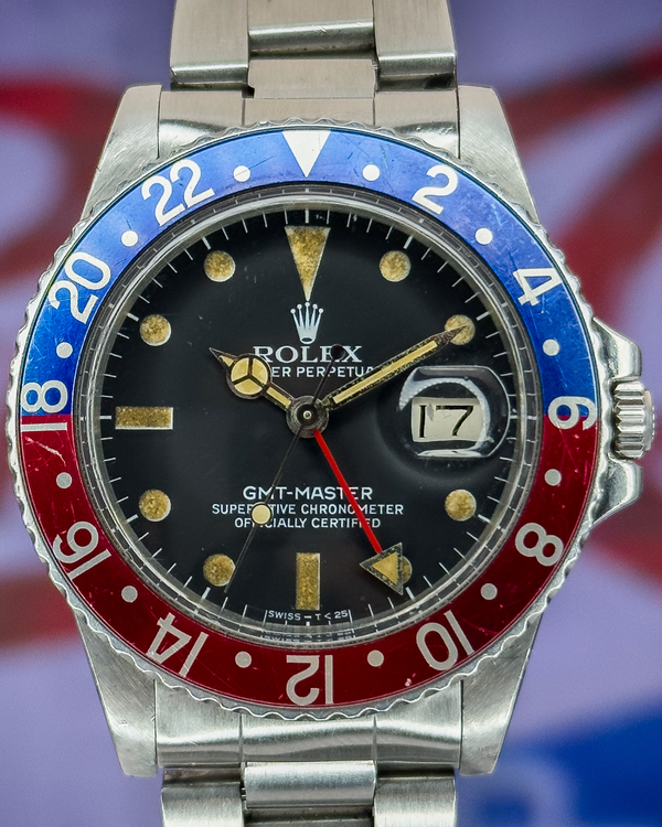 1981 Rolex GMT-Master "Pepsi" 40MM Black Dial Aftermarket Oyster Bracelet (16750)