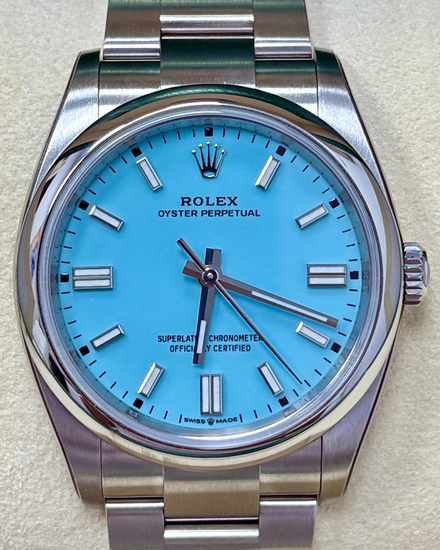 Rolex Oyster Perpetual 36MM Turquoise Dial Oyster Bracelet (126000)