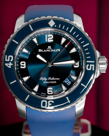 2022 Blancpain Fifty Fathoms 45MM Blue Dial Aftermarket Rubber Strap (5015-12B40-052A)