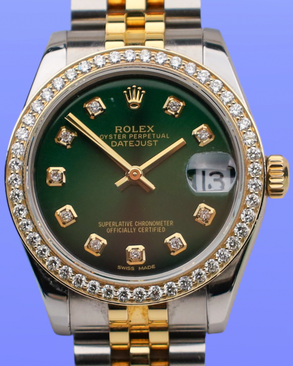 2006 Rolex Datejust 31MM Aftermarket Green Dial Two-Tone Jubilee Bracelet (178273)