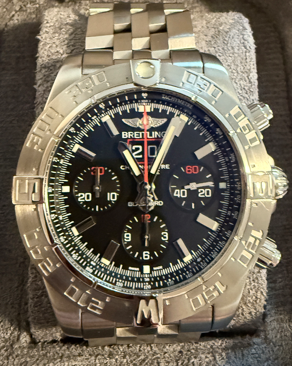 Breitling Blackbird L.E 44MM Black Dial Steel Bracelet (A44360)