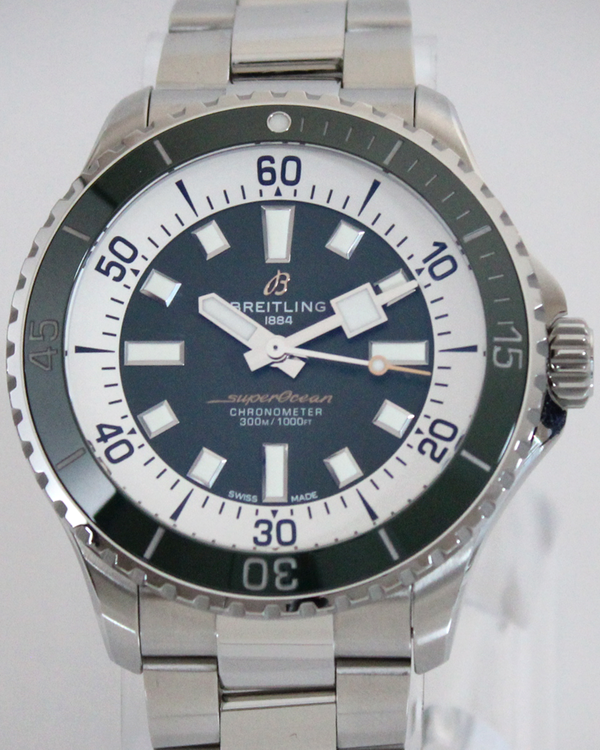 2023 Breitling Superocean 44MM Green Dial Steel Bracelet (A17376A31L1A1)