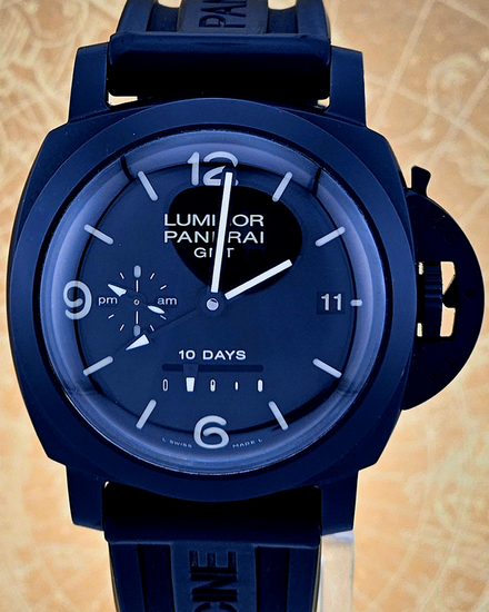 2013 Panerai Luminor 1950 10 Days 44MM Black Dial Rubber Strap (PAM00335)