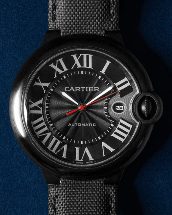 2018 Cartier Ballon Bleu 42MM Black Dial Textile Strap (WSBB0015)