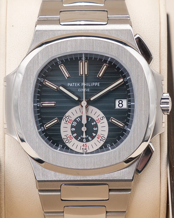 2008 Patek Philippe Nautilus 40.5MM Blue Dial Steel Bracelet (5980/1A-001)