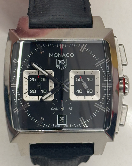 2019 Tag Heuer Monaco 39MM Black Dial Textile Strap (CBL2113.BA0644)