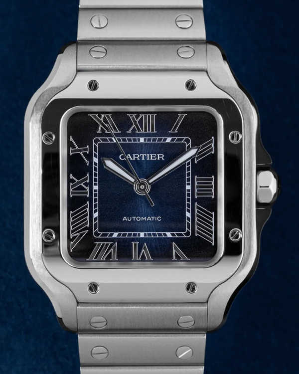 2025 Cartier Santos De Cartier 35.1MM Blue Dial Steel Bracelet (WSSA0063)