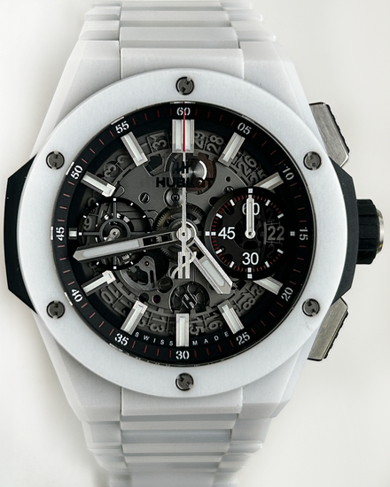 2022 Hublot Big Bang Integrated White Ceramic 42MM Skeleton Dial Ceramic Bracelet (451.HX.1123.HX)