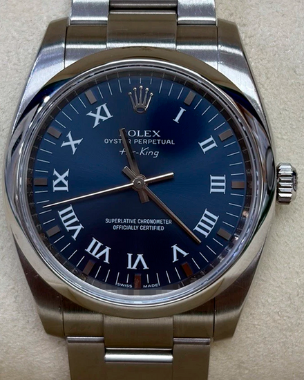 2008 Rolex Air-King 34MM Blue Dial Oyster Bracelet (114200)