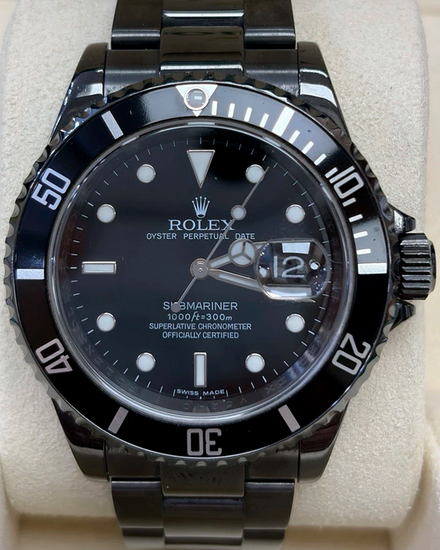 Rolex Submariner Date 40MM Black Dial Aftermarket Oyster Bracelet (16610)