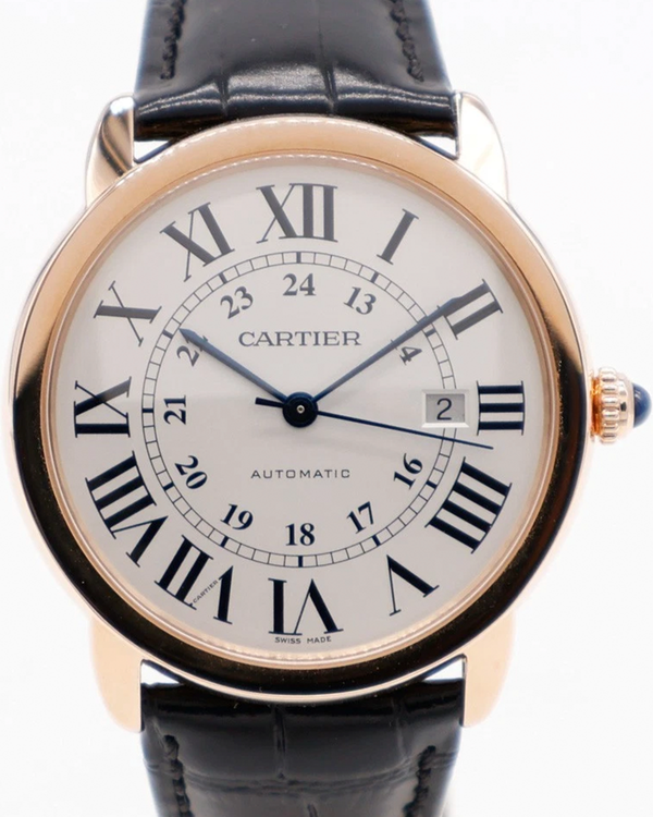 Cartier Ronde De Cartier 42MM Silver Dial Leather Strap (W6701009)