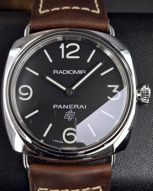 2024 Panerai Radiomir Base Logo 45MM Black Dial Leather Strap (PAM00753)