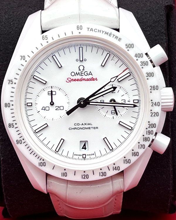 2021 Omega Speedmaster Dark Side of the Moon "White Side of the Moon" 44.25MM White Dial Leather Strap (311.93.44.51.04.002)