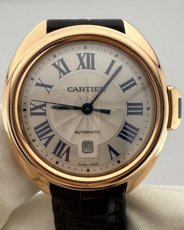 2016 Cartier Cle De Cartier 31MM Silver Dial Leather Strap (WGCL0010)