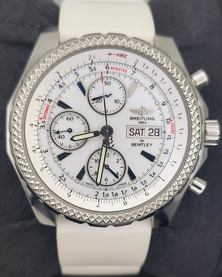 2014 Breitling Bentley GT S.E. 45MM White Dial Rubber Stap (A13362)