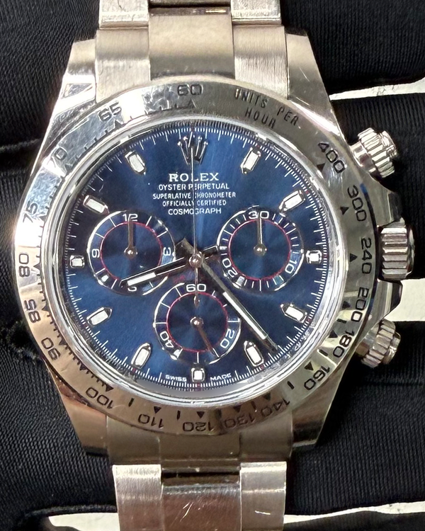 2023 Rolex Cosmograph Daytona 40MM Blue Dial White Gold Oyster Bracelet (116509)