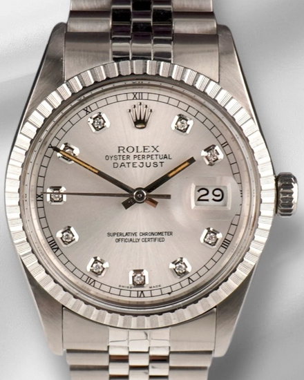 Rolex Datejust 36MM Aftermarket Silver Dial Aftermarket Steel Bracelet (16030)