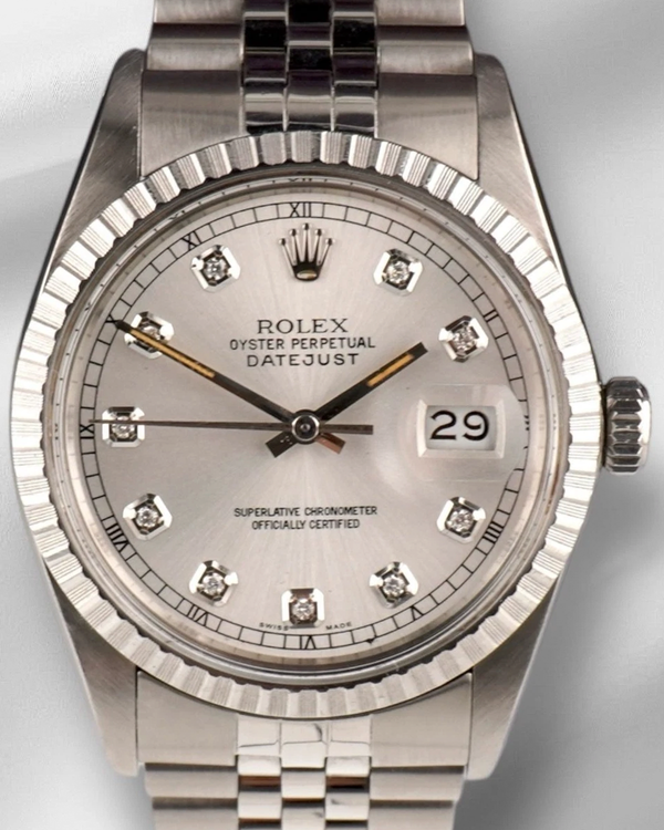 Rolex Datejust 36MM Aftermarket Silver Dial Aftermarket Steel Bracelet (16030)
