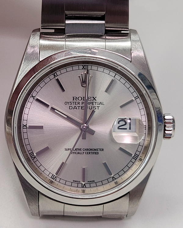 Rolex Datejust 36MM Silver Dial Oyster Bracelet (16200)