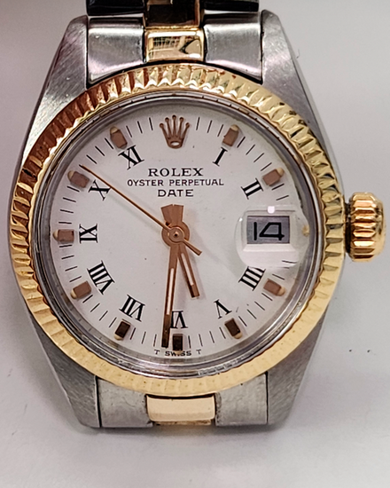 Rolex Oyster Perpetual Lady Date 26MM White Dial Two-Tone Bracelet (6916)
