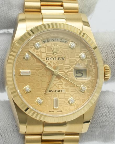 2010 Rolex Day-Date 36MM Champagne "Jubilee" Dial Yellow Gold President Bracelet (118238)