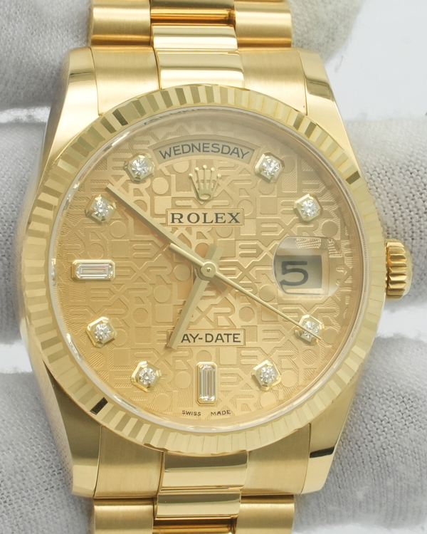 2010 Rolex Day-Date 36MM Champagne "Jubilee" Dial Yellow Gold President Bracelet (118238)