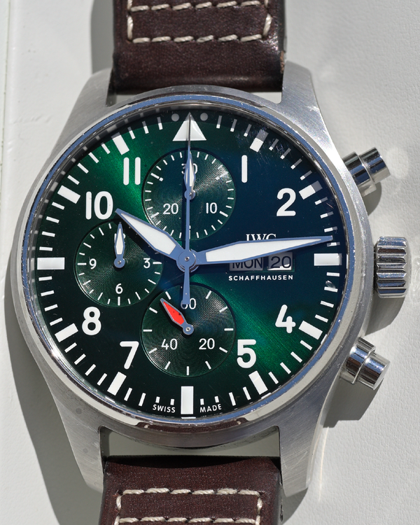 IWC Schaffhausen Pilot 43MM Green Dial Leather Strap (IW378005)