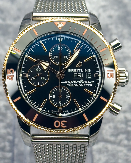2019 Breitling Superocean Heritage II Chronograph 44MM Black Dial Steel Bracelet (U13313)