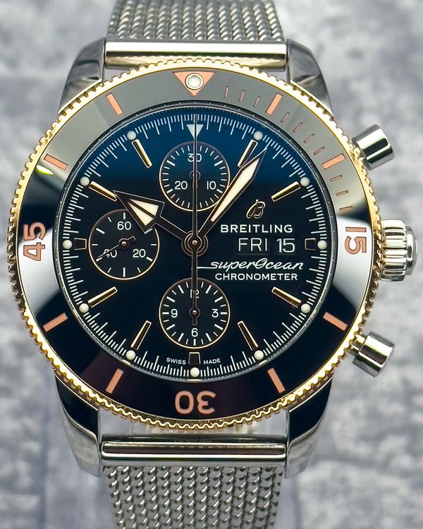 2019 Breitling Superocean Heritage II Chronograph 44MM Black Dial Steel Bracelet (U13313)