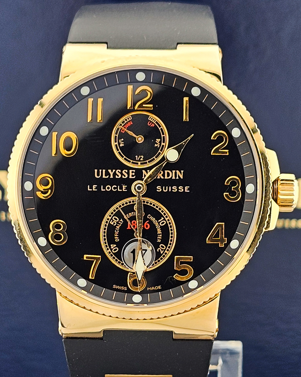 2007 Ulysse Nardin Marine Chronometer 41MM Black Dial Rubber Strap (266-66/62)