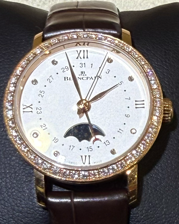 2021 Blancpain Villeret Quantième Phases de Lune 29.2MM White Dial Leather Strap (6106-2987-55A)