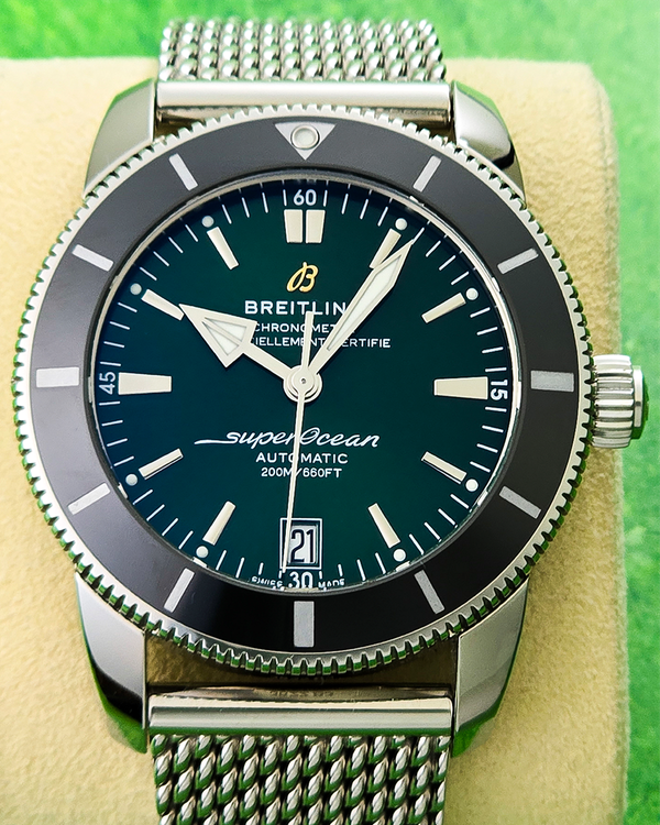 No Reserve - 2023 Breitling Superocean Heritage II 42MM Green Dial Steel Bracelet (AB2010121L1A1)